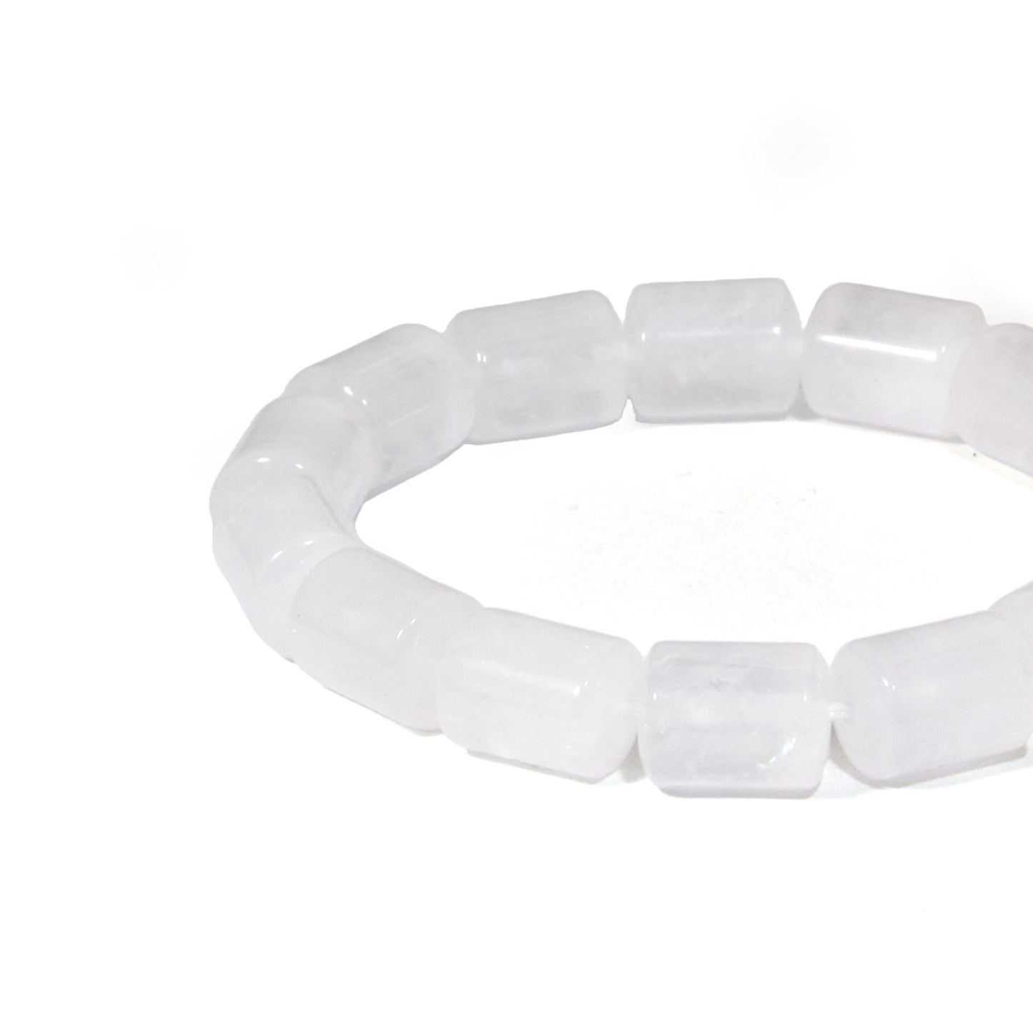 Bamboo-patterned white crystal