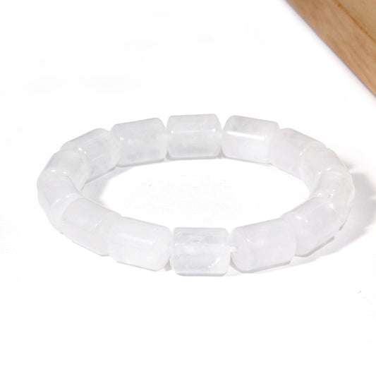 Bamboo-patterned white crystal