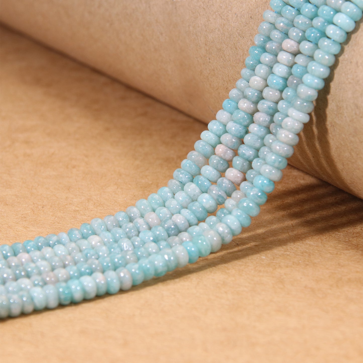 Rare Natural Amazonite Disc Beads - High Quality Gemstone for Delicate Jewelry