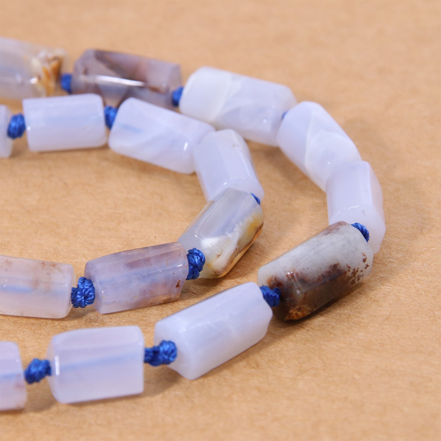 Blue Chalcedony Gemstone Beads | Natural Stone Jewelry Making Supplies