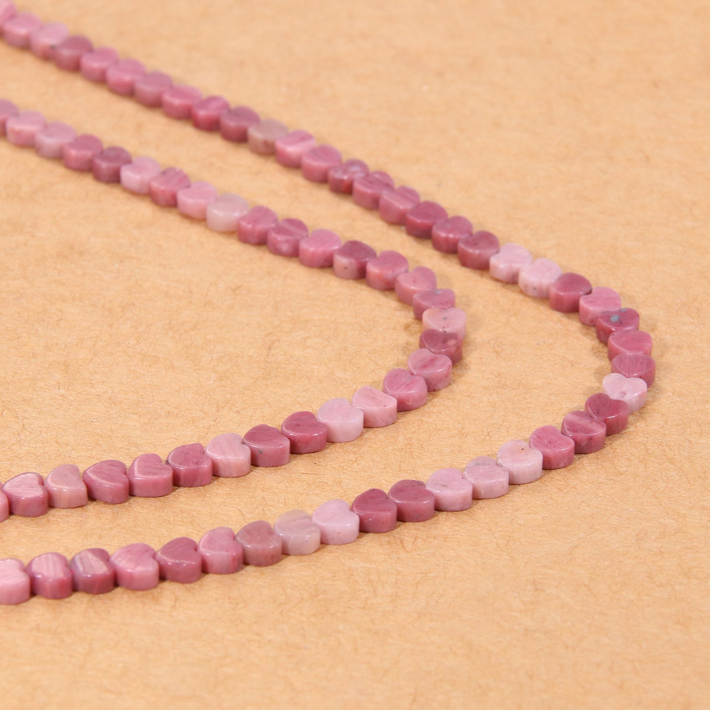 Rose Quartz Heart Beads