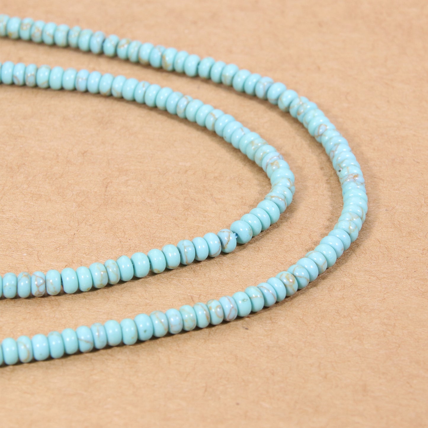 Vibrant Synthetic Turquoise Rondelle Beads - Sky-Blue Disc Beads for DIY Jewelry Making