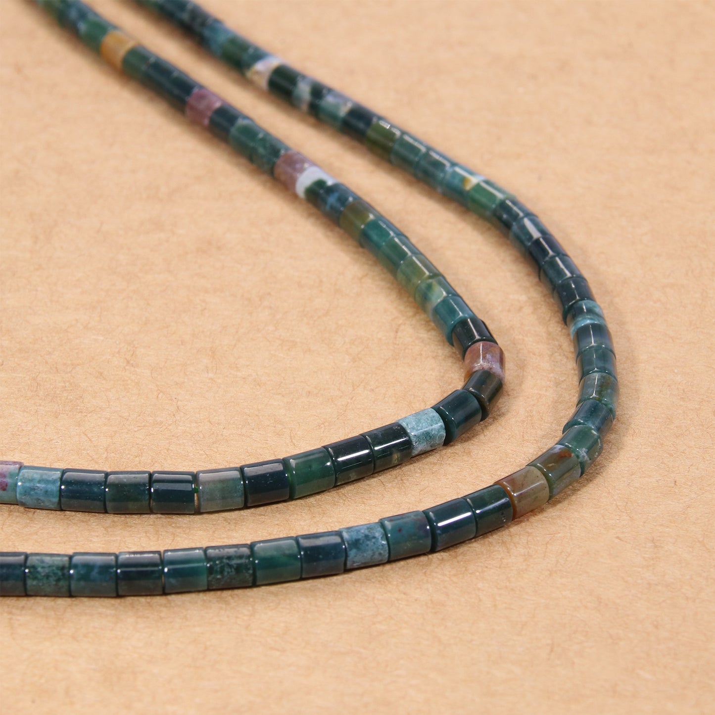 Vibrant Ocean Agate Columnar Beads - Natural Multicolor Gemstone DIY Jewelry Supplies