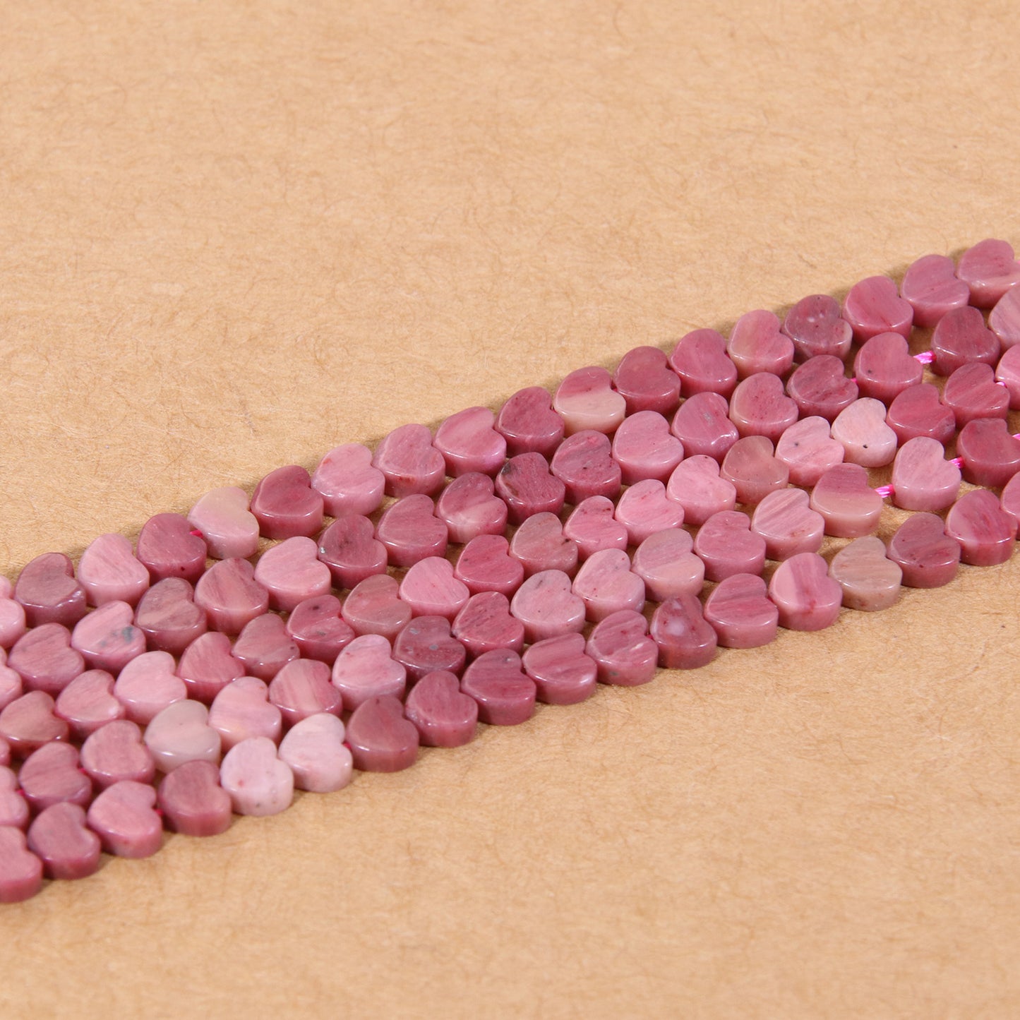 Rose Quartz Heart Beads