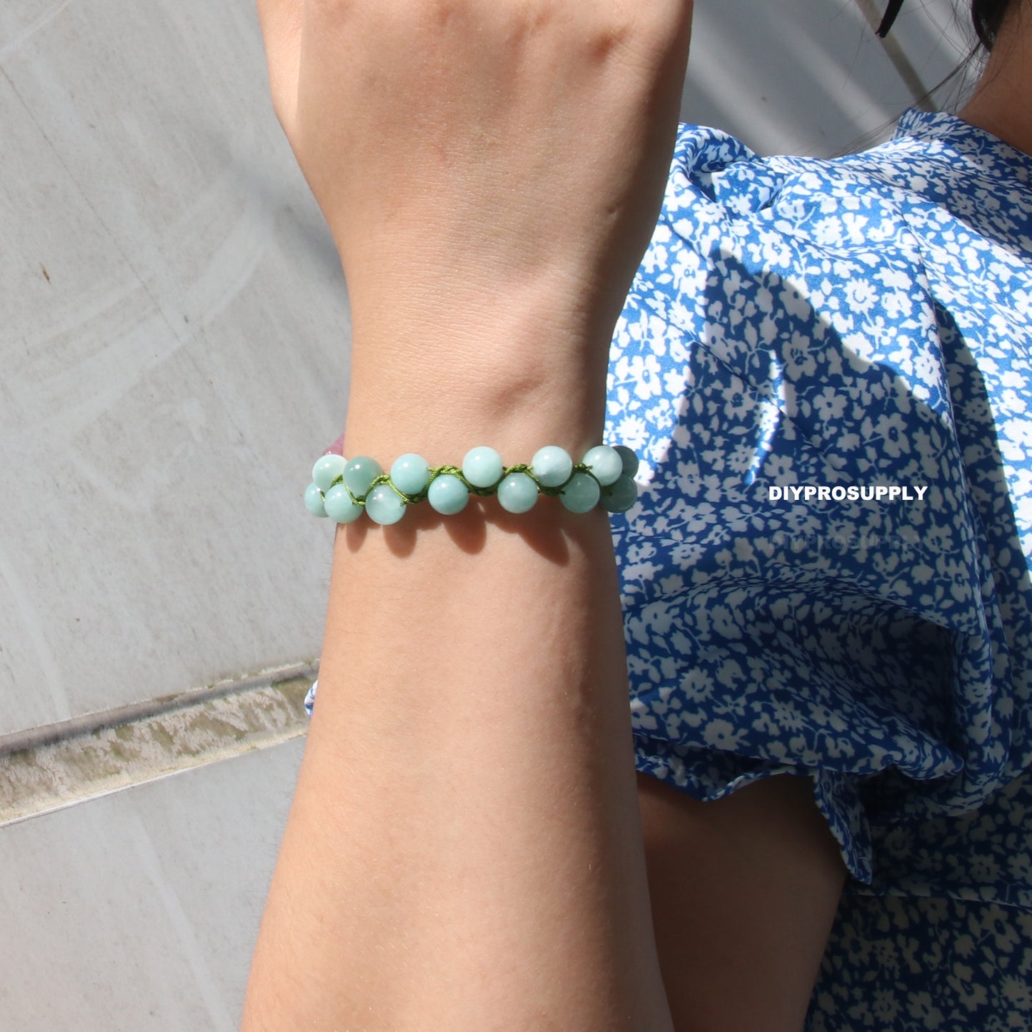 DB819 Green Larimar Double Beaded Bracelet