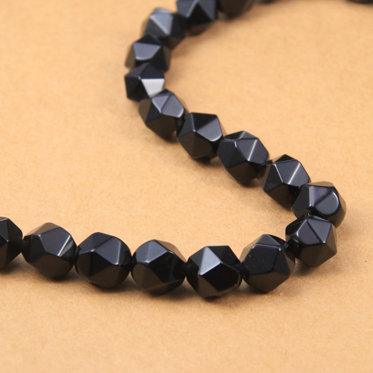 Black Obsidian Faceted Beads