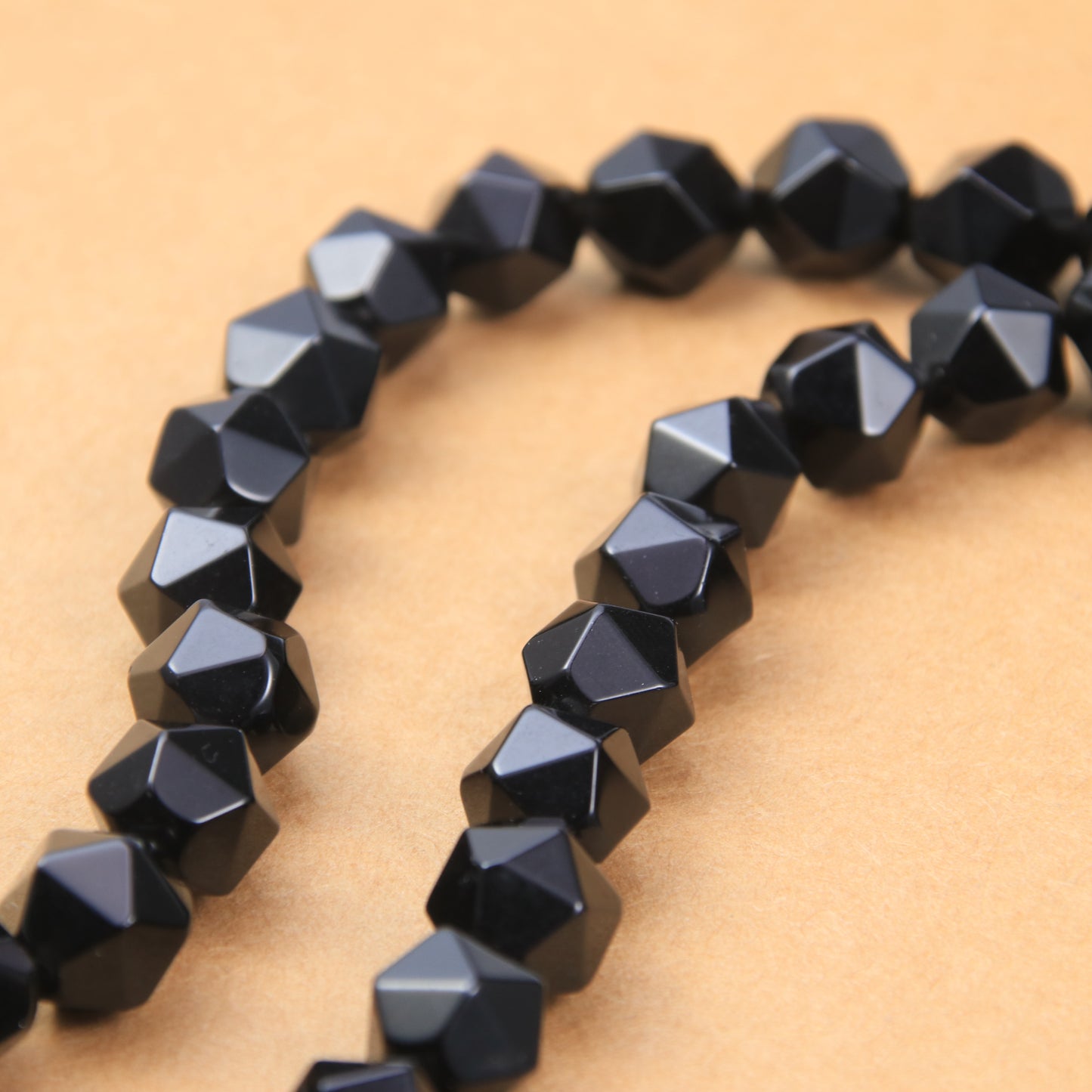 Black Obsidian Faceted Beads