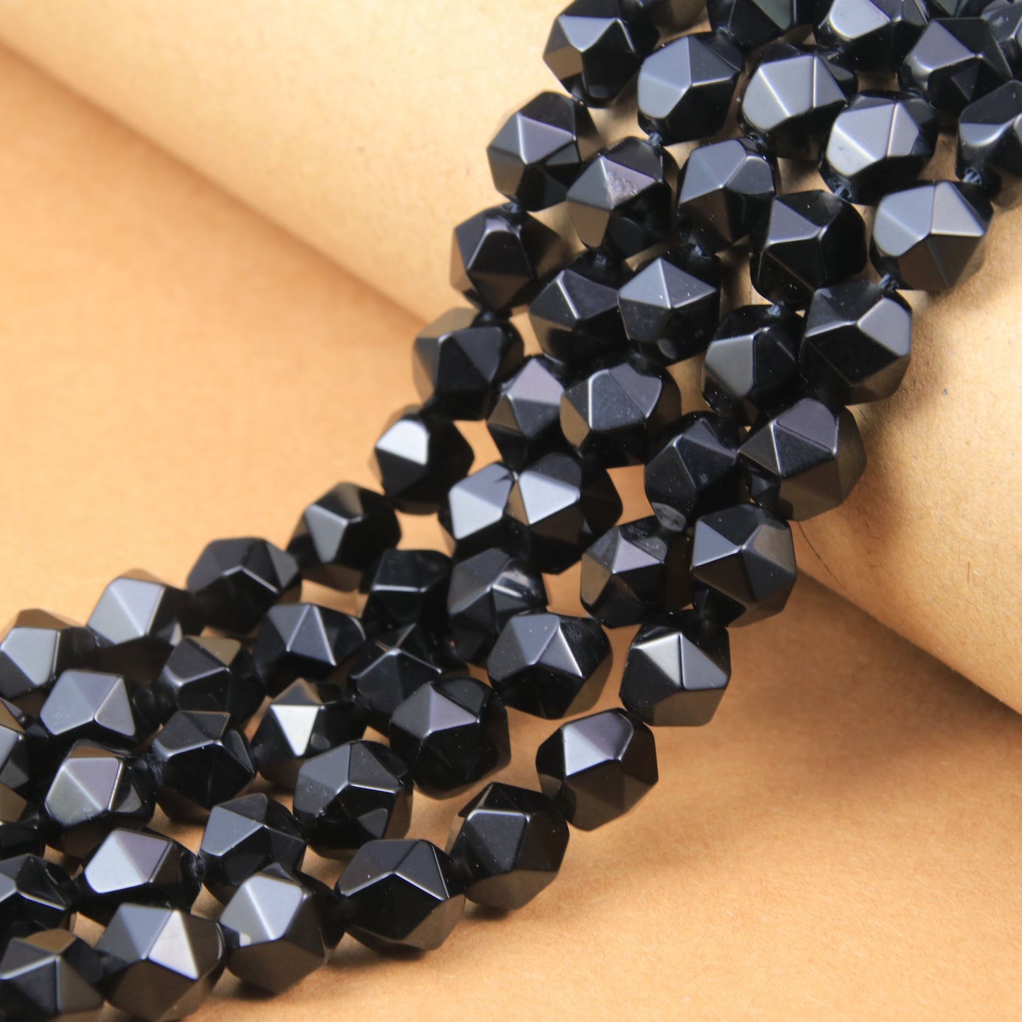 Black Obsidian Faceted Beads