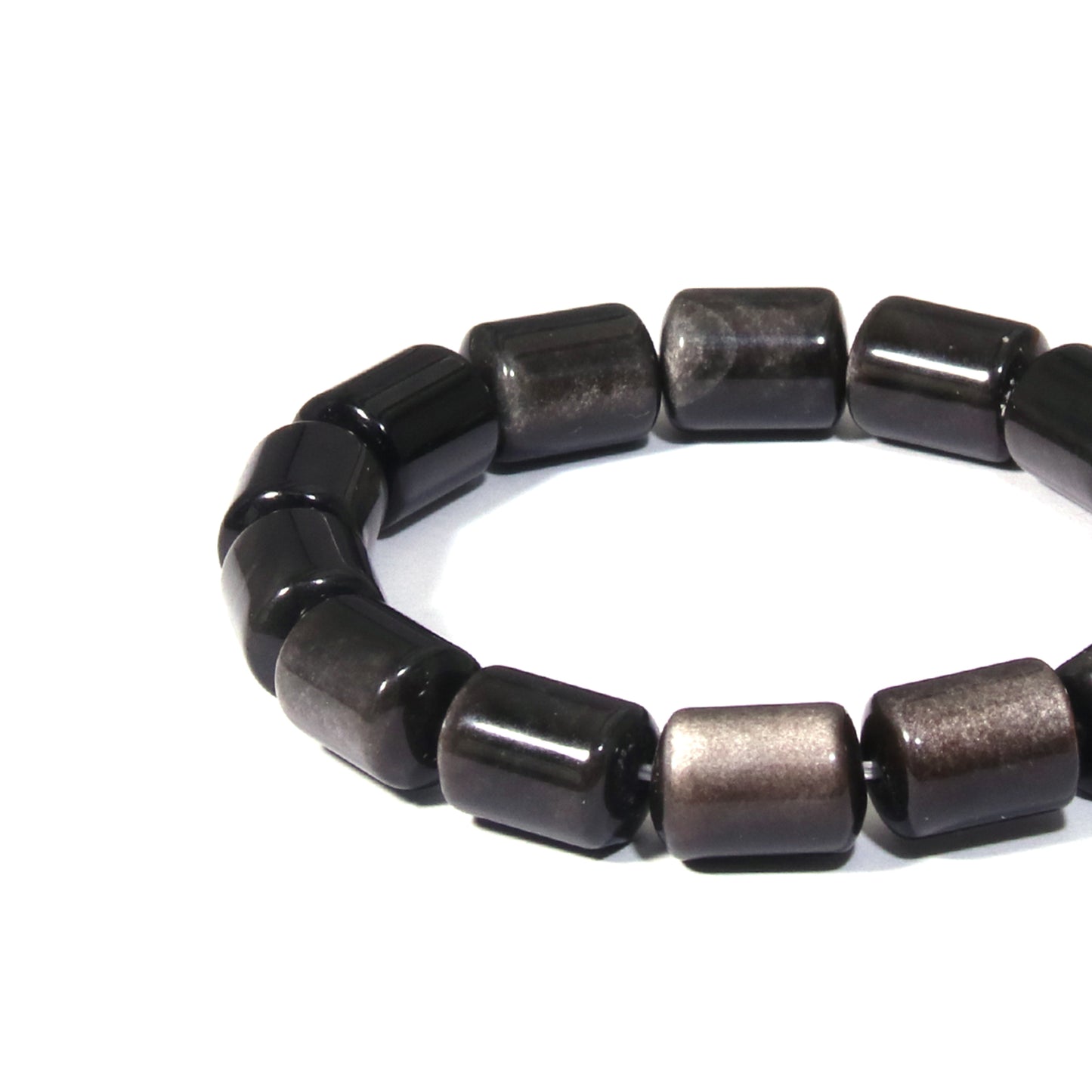 Bamboo-Patterned Silver Obsidian