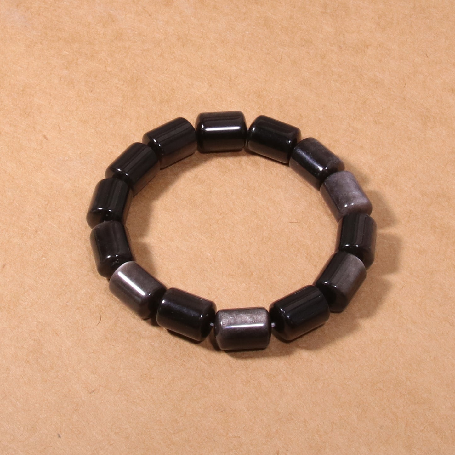 Bamboo-Patterned Silver Obsidian