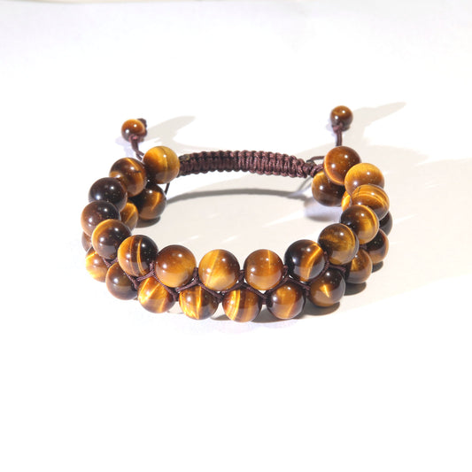 10mm tiger eye beaded bracelet 2 row